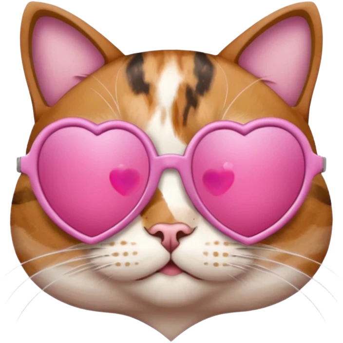 A cat with pink heart sunglasses on emoji
