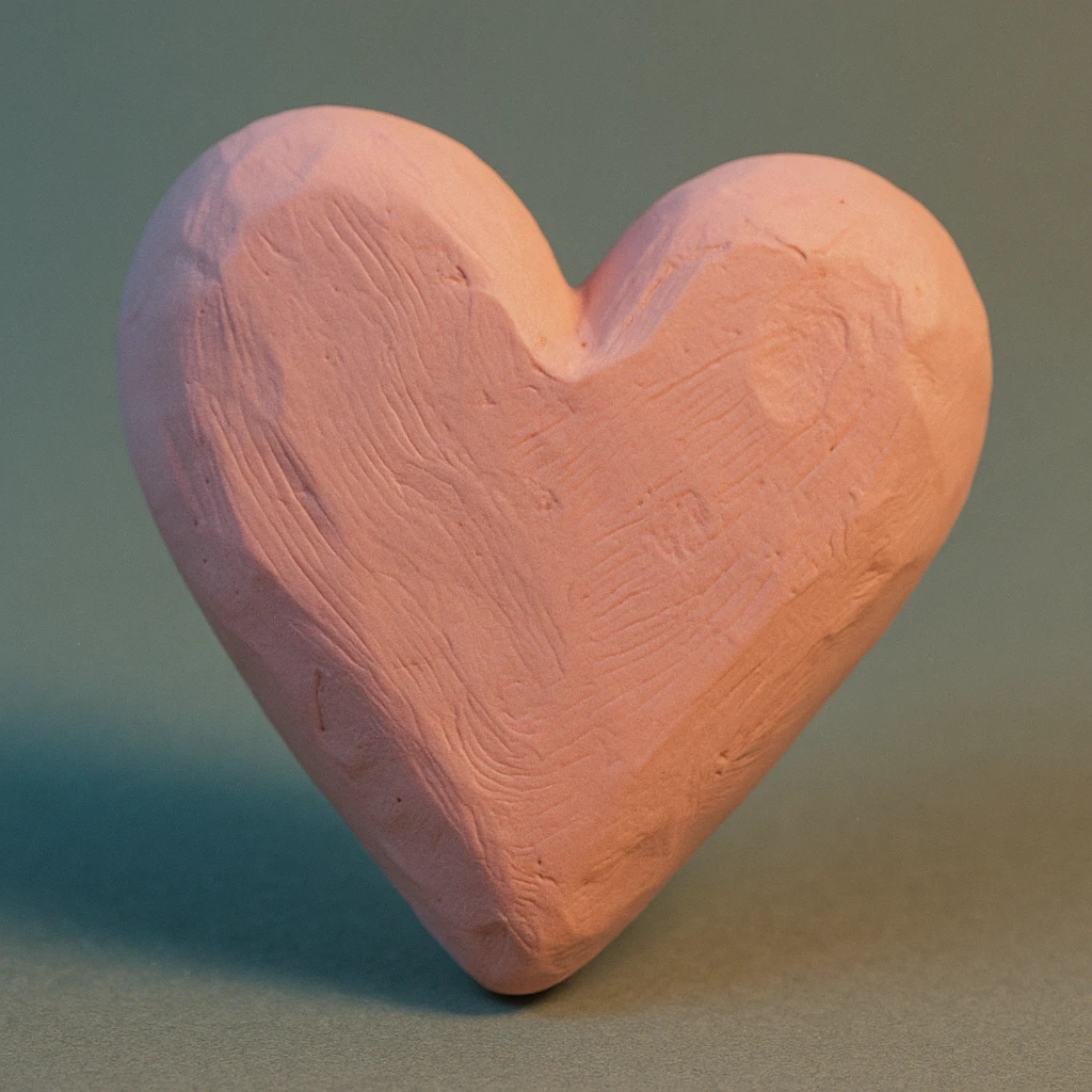 heart in claymation style with pastel colors emoji