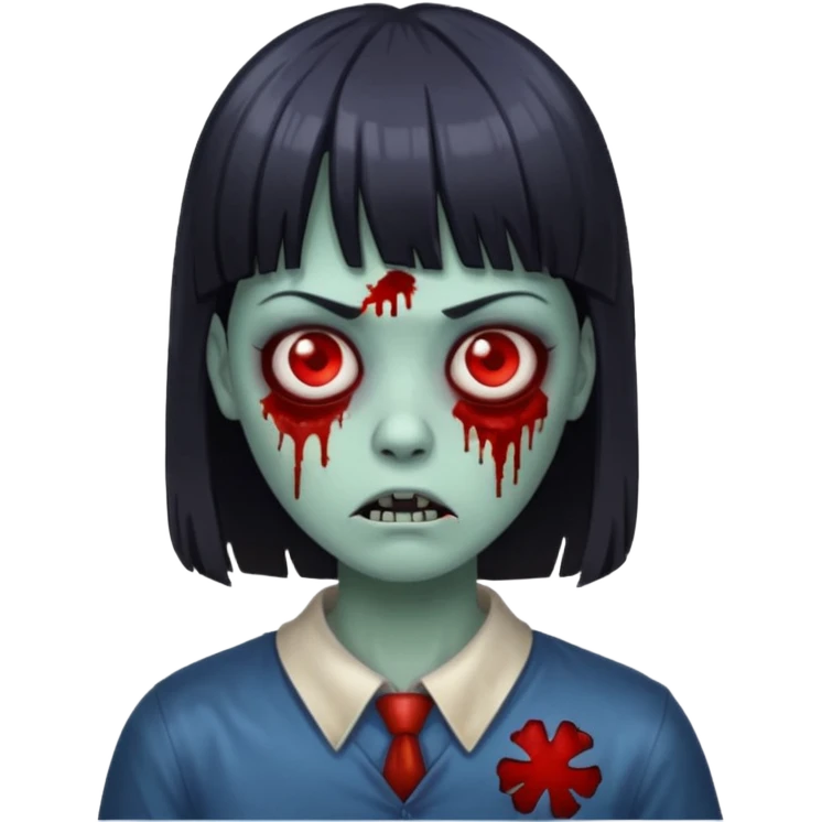 pessoa zumbi com franja emoji