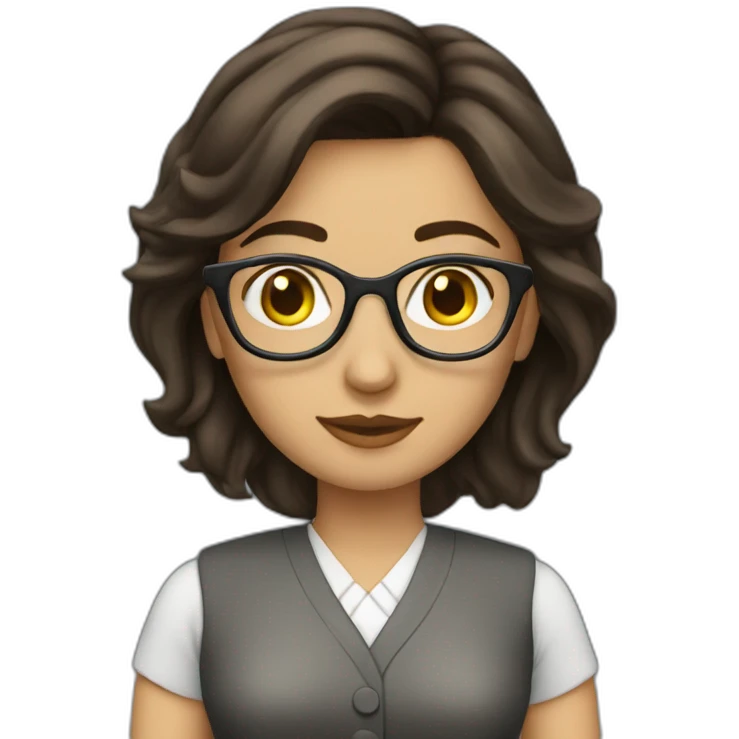 Brunette librarian woman emoji