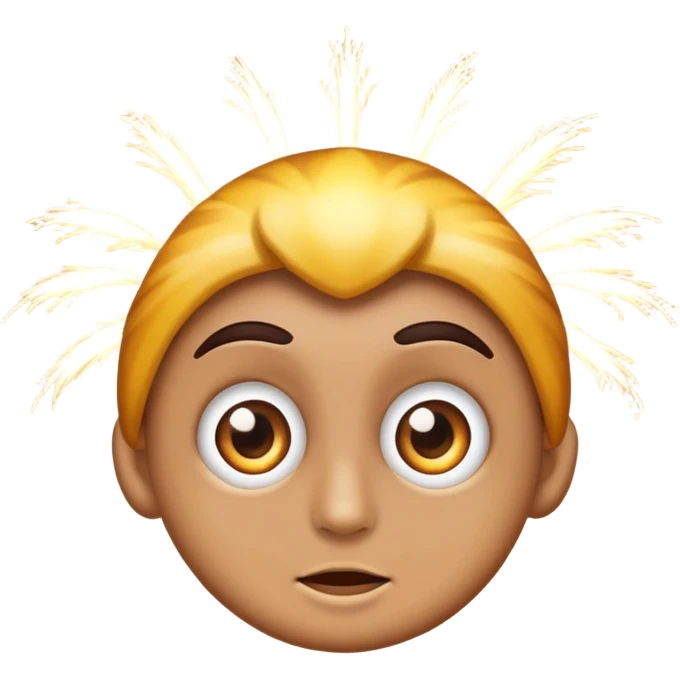 classic emoji style face with wide eyes and fireworks in the background emoji