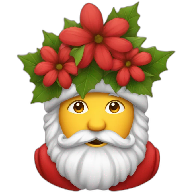 santa flowers emoji