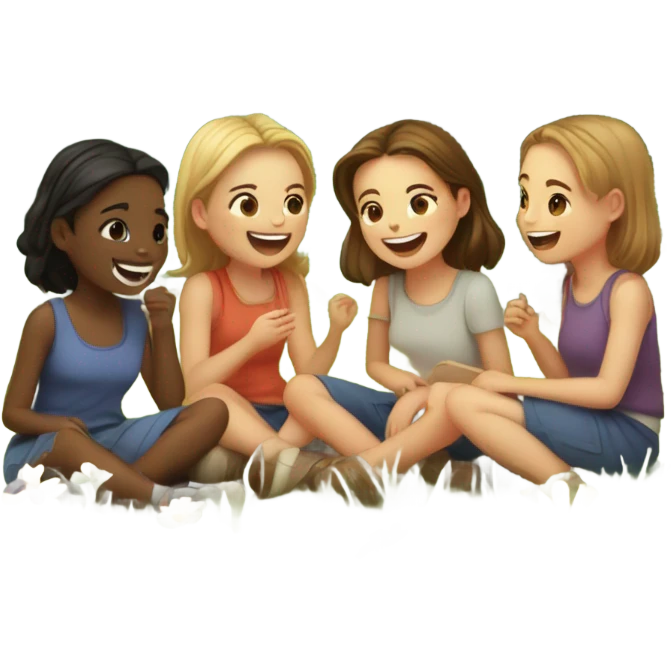 girls enjoying nature together emoji