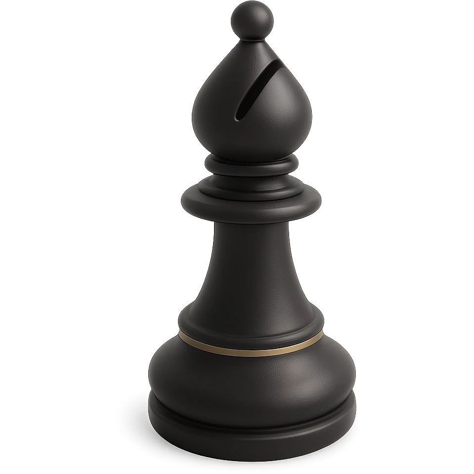 a chess bishop in 3D black style emoji