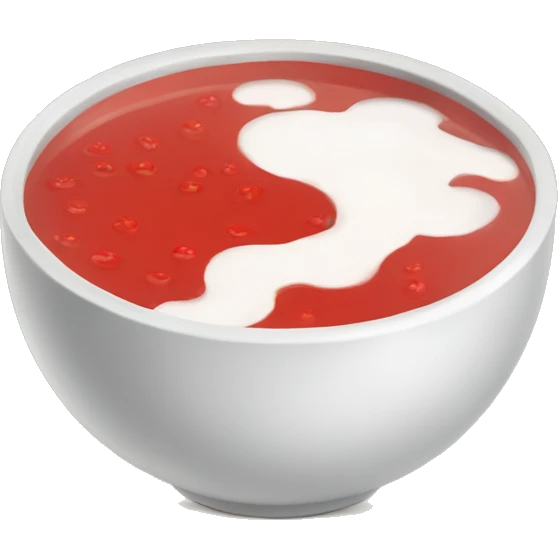 red and white colors, bowl of soop emoji