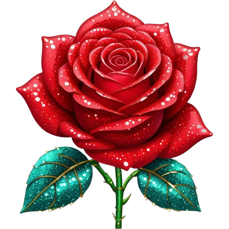 red glitter rose emoji
