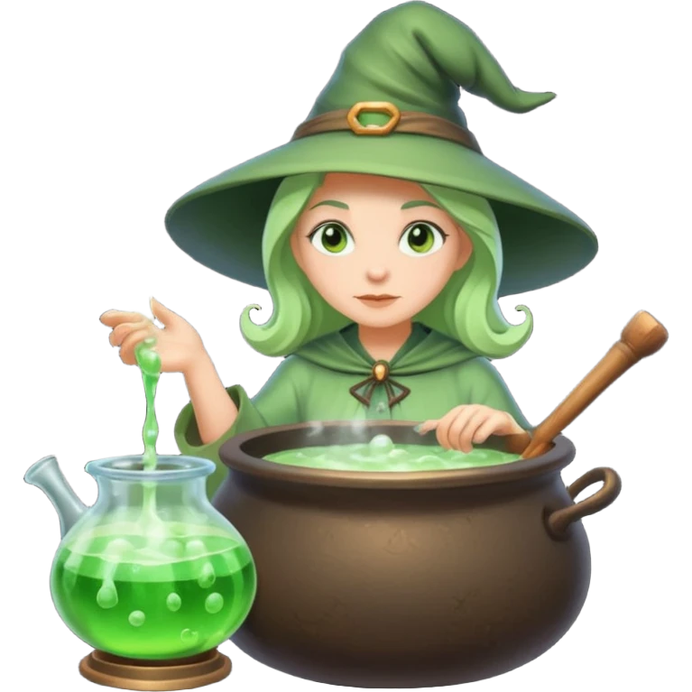 green witch cooking potion emoji