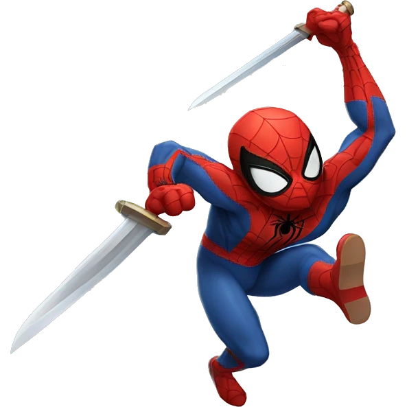 Spider-man with a BIG SWORD in a fighting pose emoji