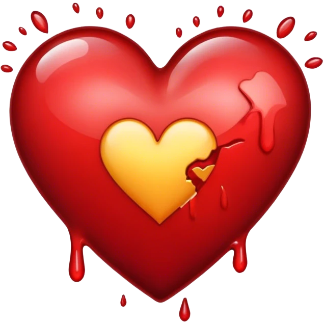 Broken bleeding red heart emoji