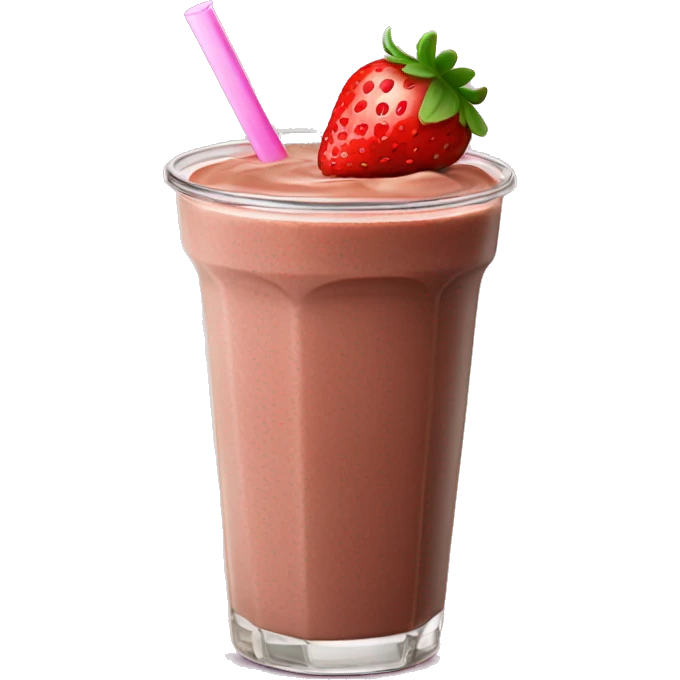 A chocolate strawberry smoothie boba drink emoji