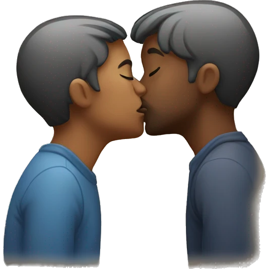 people passionately kissing emoji