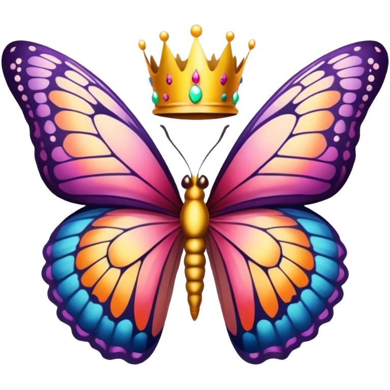 Butterfly with a crown emoji