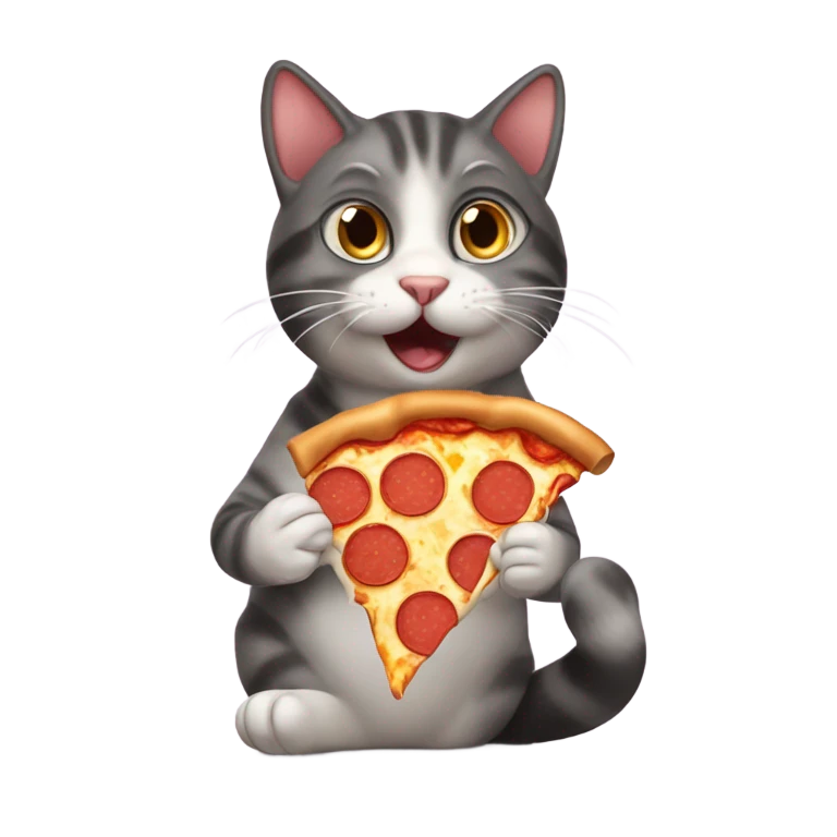 cat eating pizza  emoji