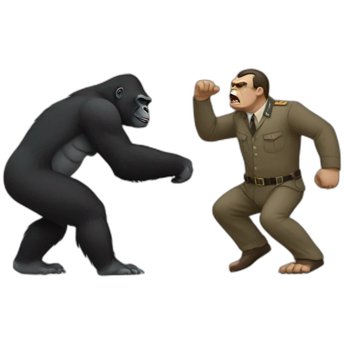 Gorilla defeating Adolf Hitler emoji