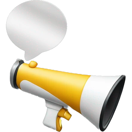 A megaphone with sunglasses emoji