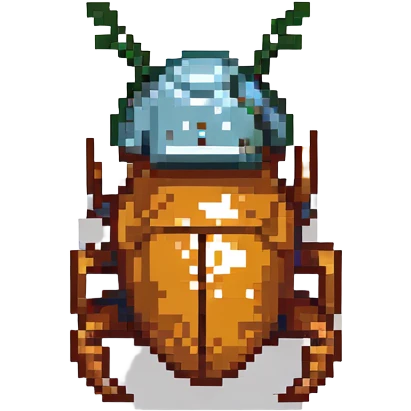 Tiny bug (cockroach) wearing a construction helmet emoji