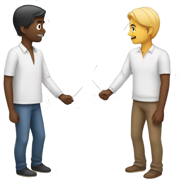 two people connected by a string emoji