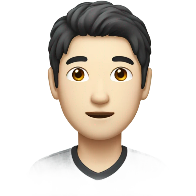 man from japan with white skin and black hair, wear casual shirt  emoji