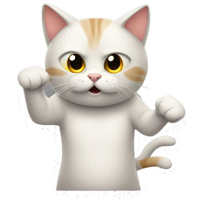 Cat telling someone to fight me emoji