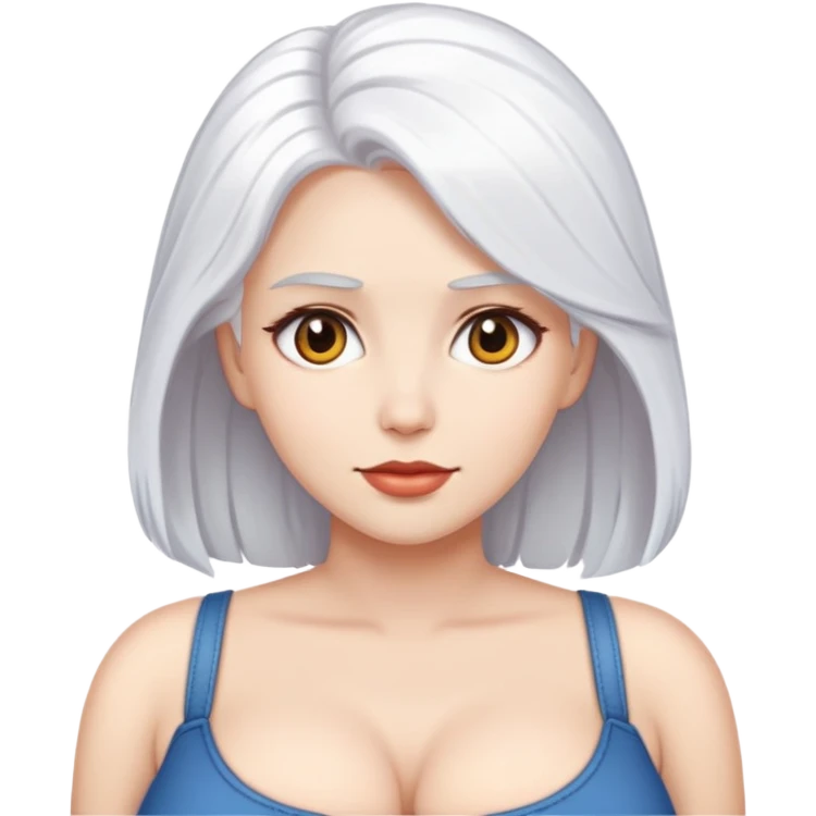 Женщина с белыми волосами с большими сиськами  emoji