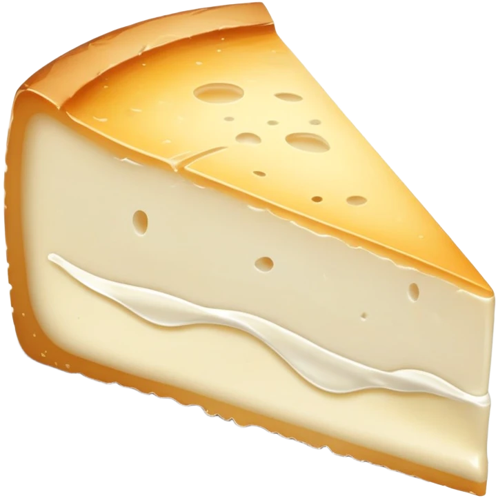 cinematic-realistic-brie-cheese-emoji,-featuring-a-creamy gooey center,-soft-ripened-cheese-with-a-delicate white rind-rendered-with-lifelike-detail-and-inviting,-natural-lightingwith a slice showing the gooey center emoji
