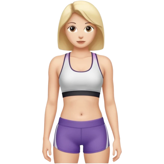 female torso with sports bra and shorts emoji