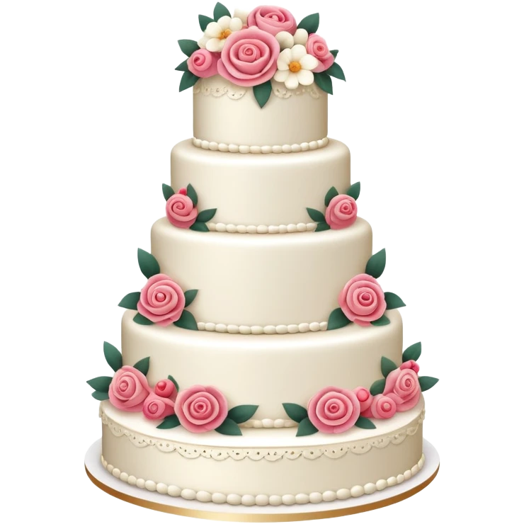 Wedding cake with tiers and decorations emoji