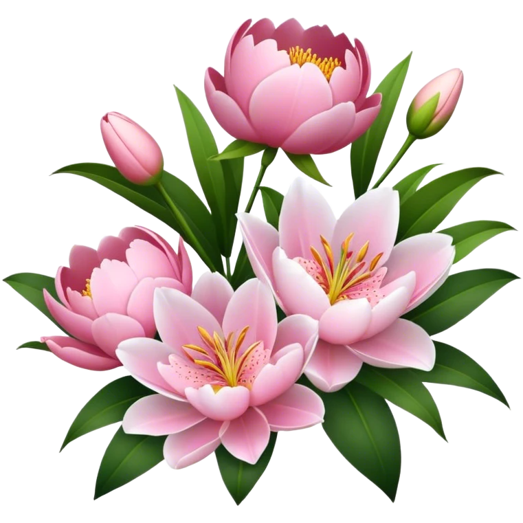 Lilien und Pfingstrosen emoji