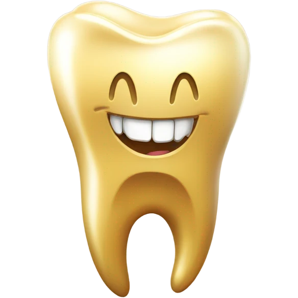 Smiling golden tooth emoji