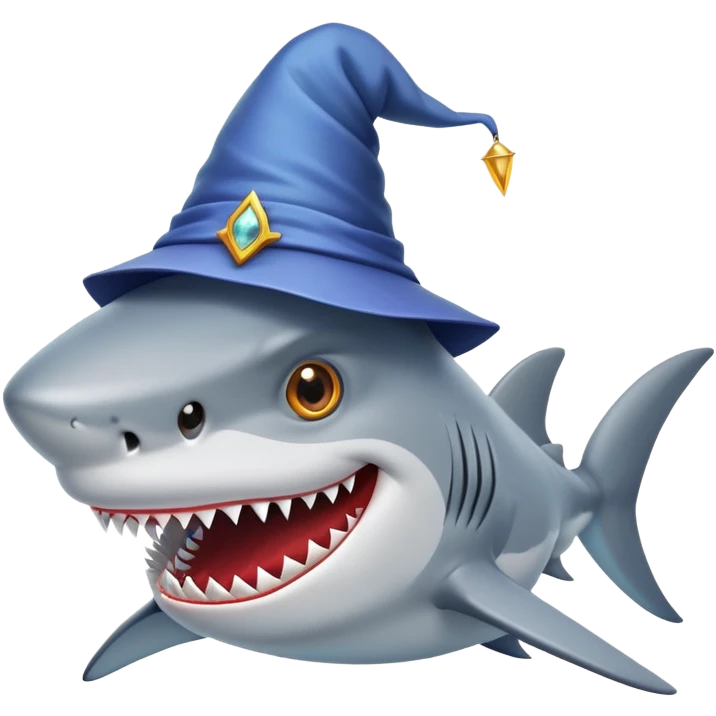a shark with a wizard hat emoji