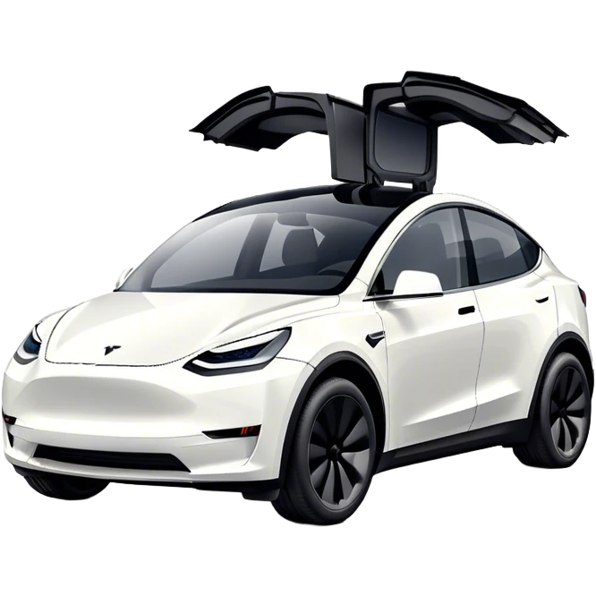 Tesla Model Y Electric Car White  emoji
