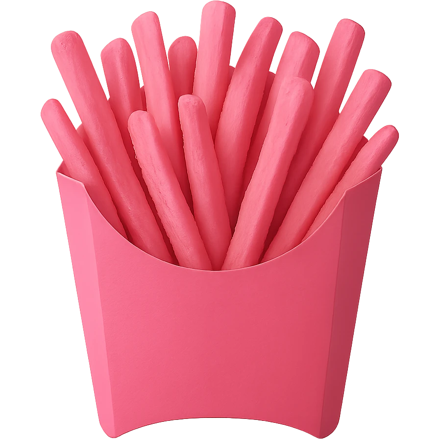 pink fries, no background emoji