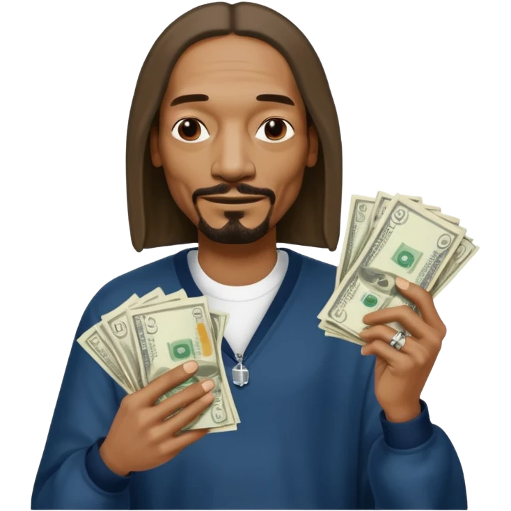 Snoop Dogg holding money emoji