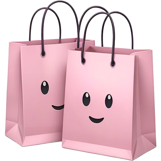 Two Soft pink shopping bags emoji