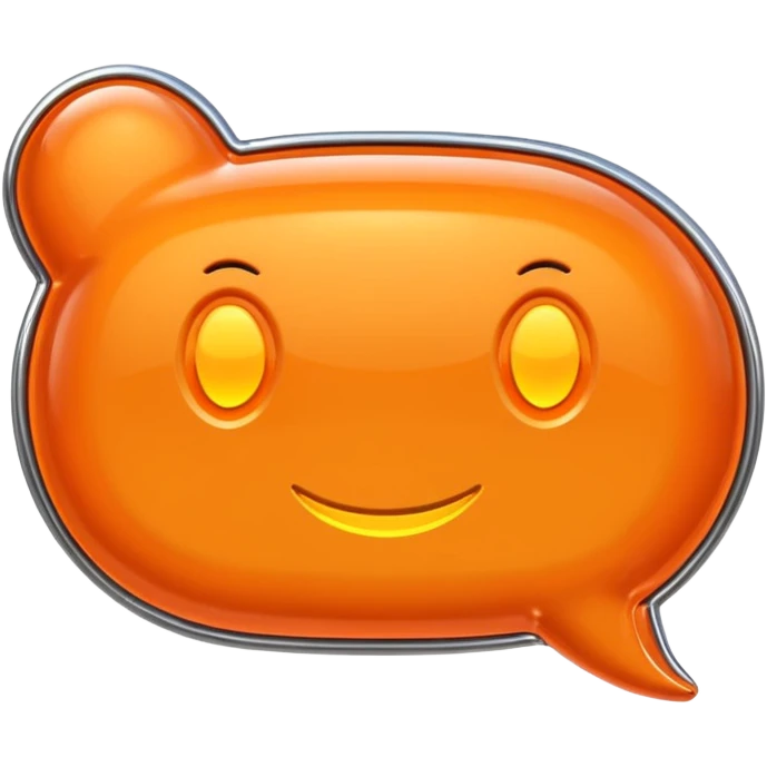 Orange chat bubble, CNC controller inside emoji