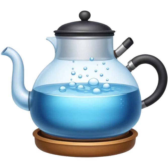 a small pot or kettle filled with water placed on fire, the water is boiling intensely with visible steam and bubbles rising, bright lighting, clean white background



 emoji