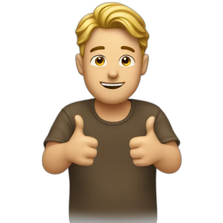 guy thinkinggiving two thumbs up emoji