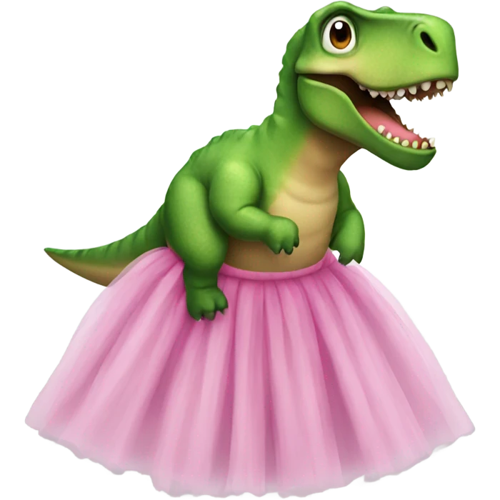 A dinosaur wearing a tutu emoji