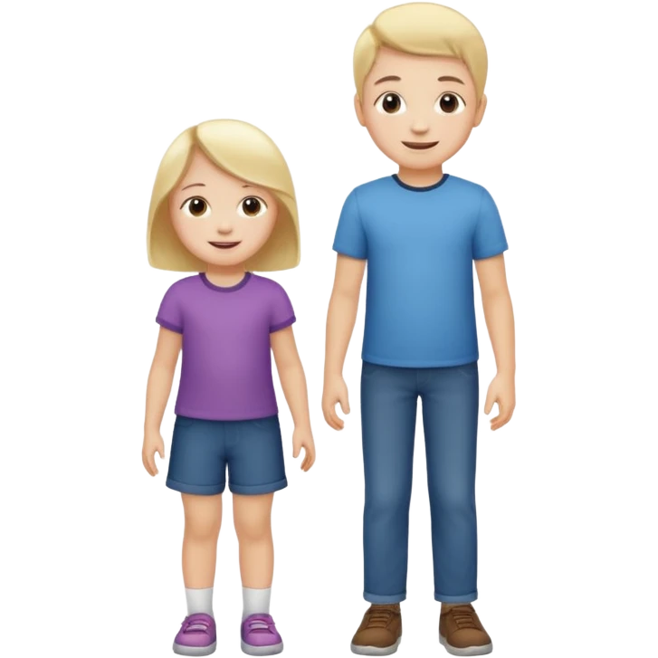 small child standing next to a tall child emoji