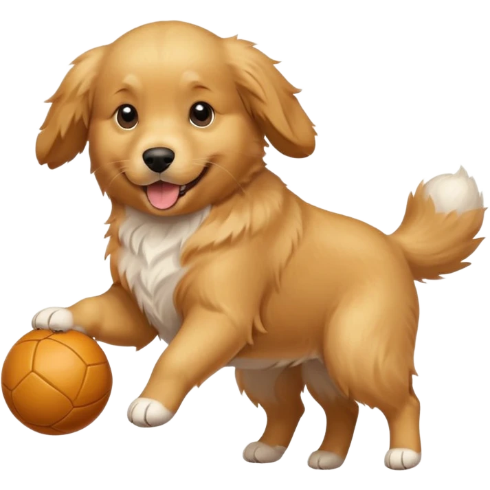 golden retriever playing balls emoji