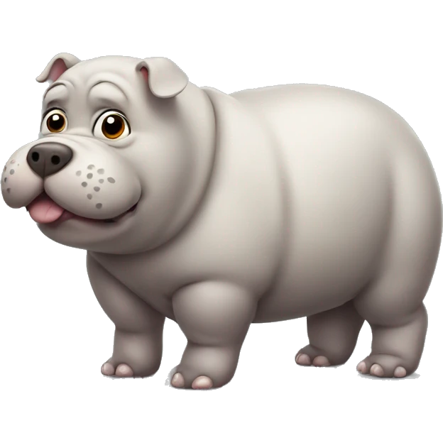 chubby dog hippo with a belly emoji