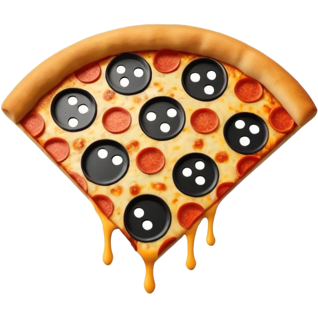 mystery pizza, black full filled in black pizza outline with a question mark on it emoji
