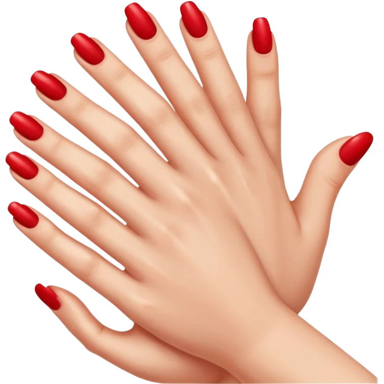 hand with bright red manicure, fingers gently curled emoji