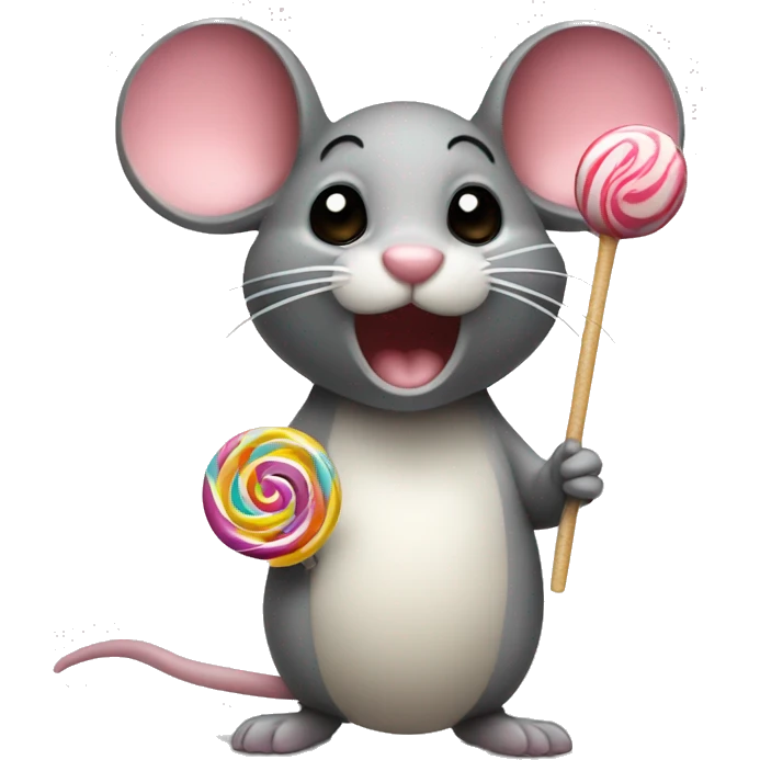 Mouse with lollipop emoji