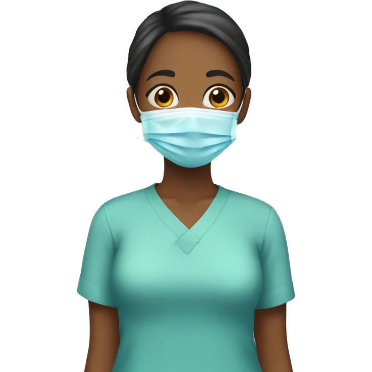Teen girl wearing surgical mask  emoji