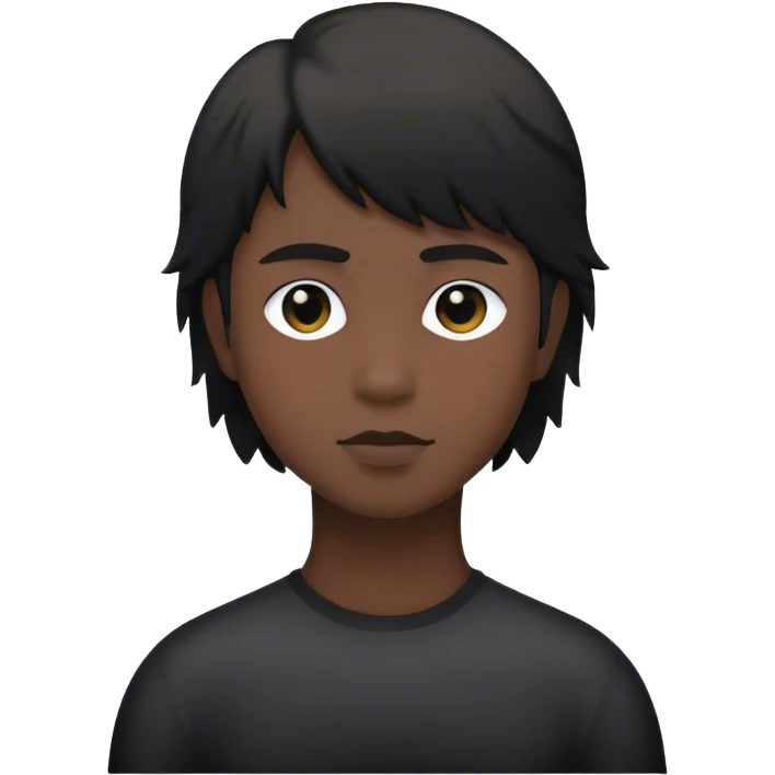 dark coloured silhouette with short hair and a mullet emoji