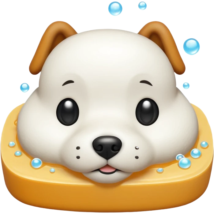 dog shaped soap bubbly emoji
