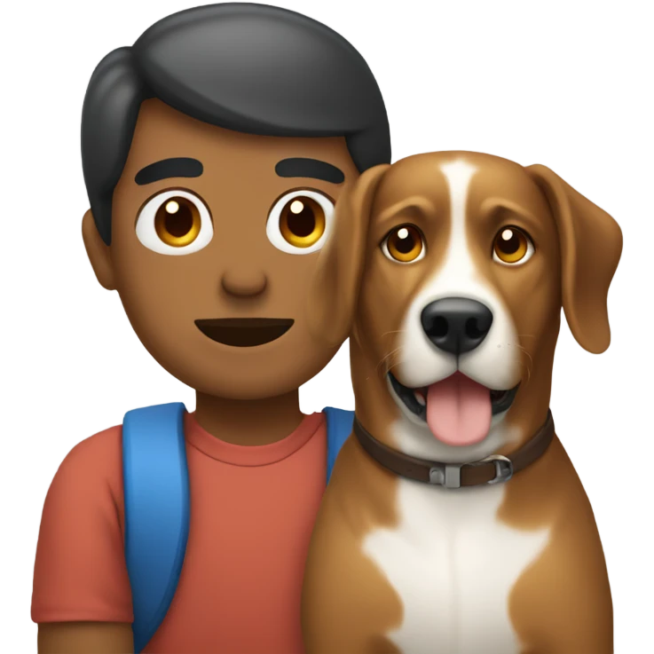 a loyal dog with his owner emoji