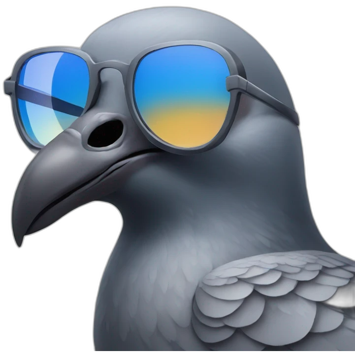 Pigeon with sunglasses emoji