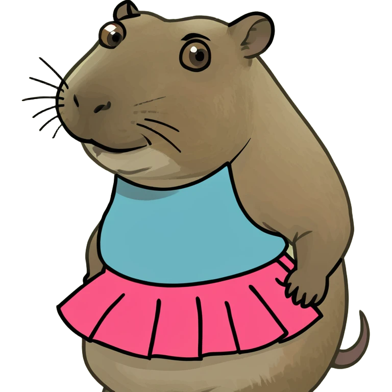 Capybara with a skirt emoji